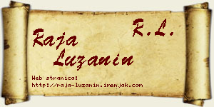 Raja Lužanin vizit kartica